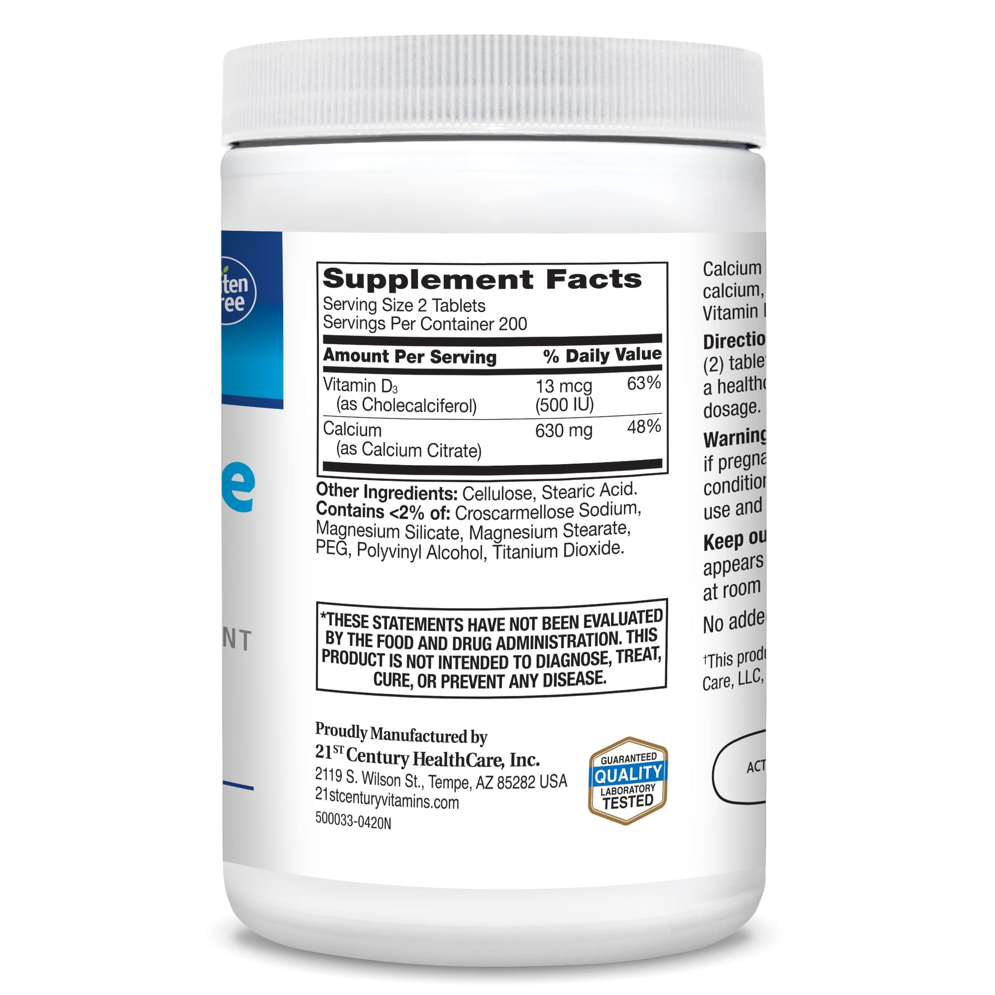 21st Century Vitamins Calcium Citrate Plus D3 Maximum Tablets, 400 Count - Image 5