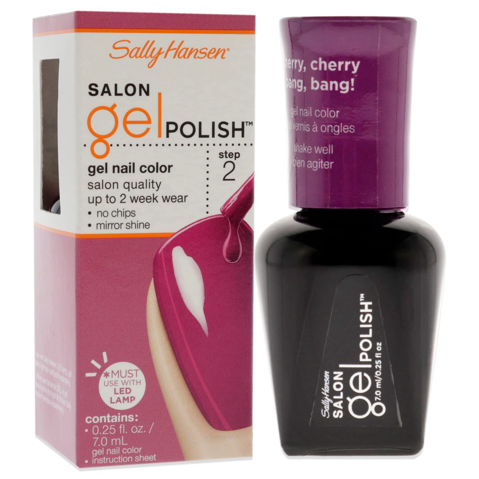 Sally Hansen Salon Gel Polish Nail Lacquer, Cherry, Cherry Bang, Bang, 0.14 Fl Oz - Image 3