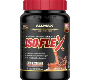 ALLMAX ISOFLEX Whey Protein Isolate, Chocolate – 2 lb – 27 Grams of Protein Per Scoop – Zero Fat & Sugar – 99% Lactose Free – Gluten Free & Soy Free – Approx. 30 Servings