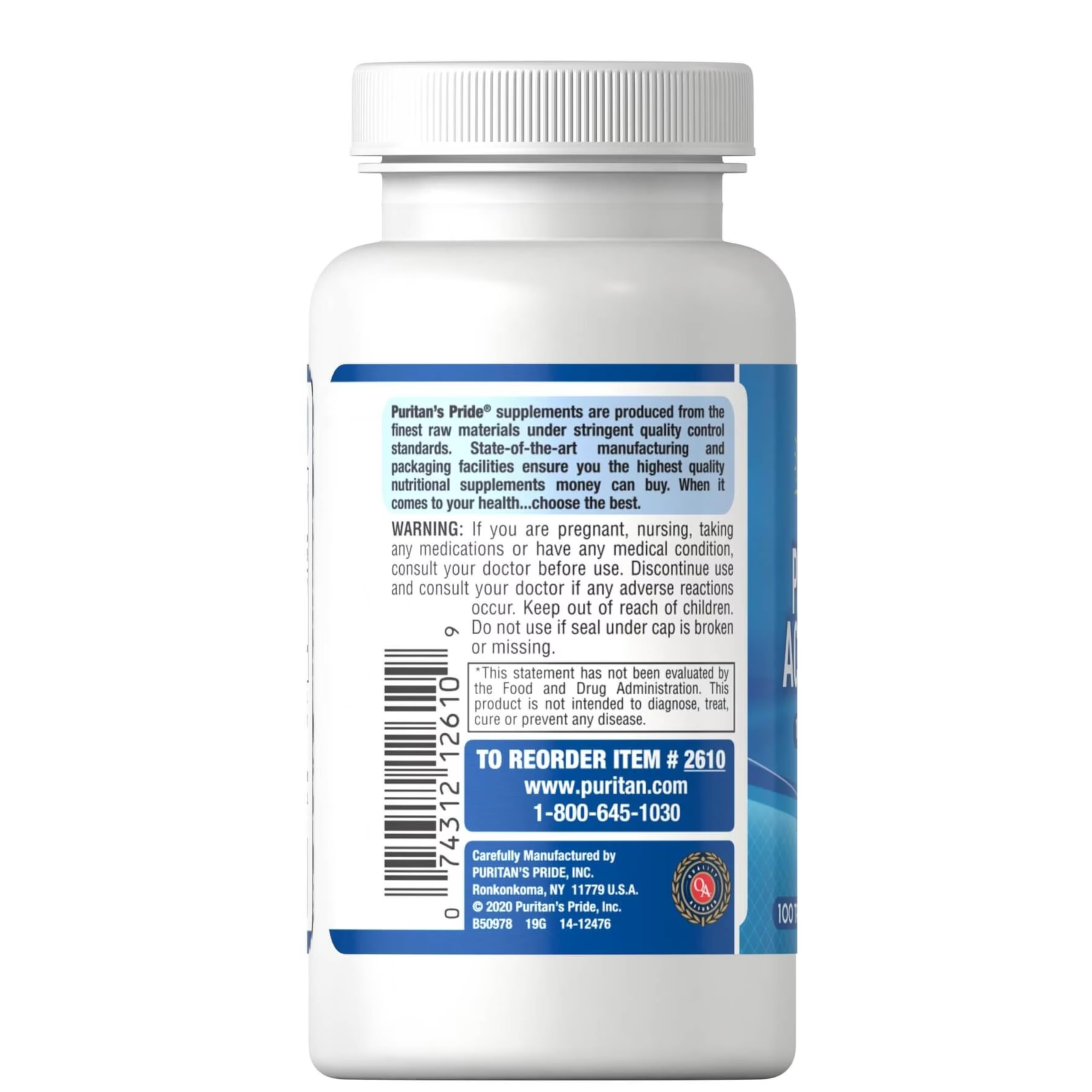 Puritans Pride Probiotic Acidophilus Tablets, White, 100 Count - Image 3