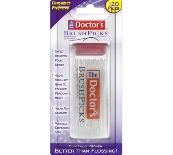 The Doctor’s BrushPicks, Interdental Brushes and Dental Pick 2-in-1, Plaque Remover for Teeth, 120 Toothpicks, 1 Pack