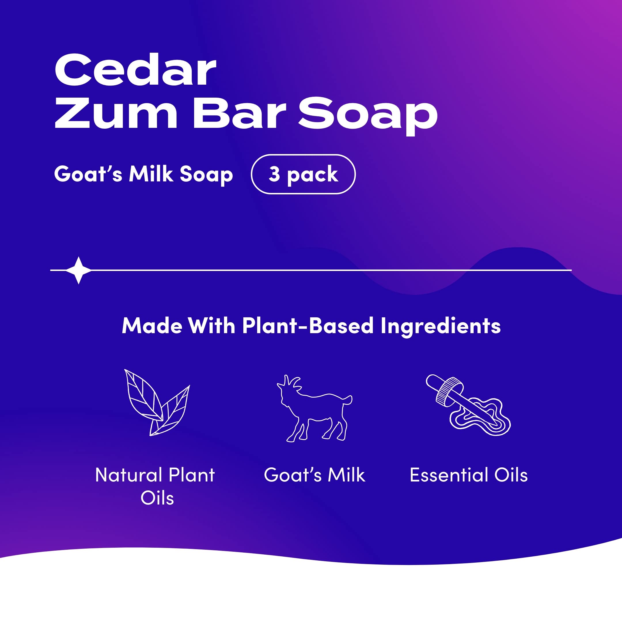 Zum Bar Goat's Milk Soap - Cedar - 3 oz (3 Pack) - Image 2