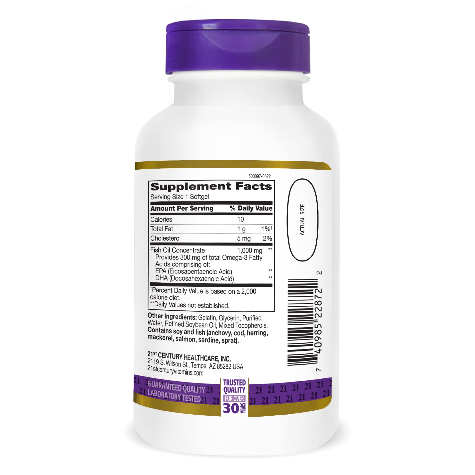 21st Century Fish Oil 1000 mg Softgels, 120 Count - Image 5