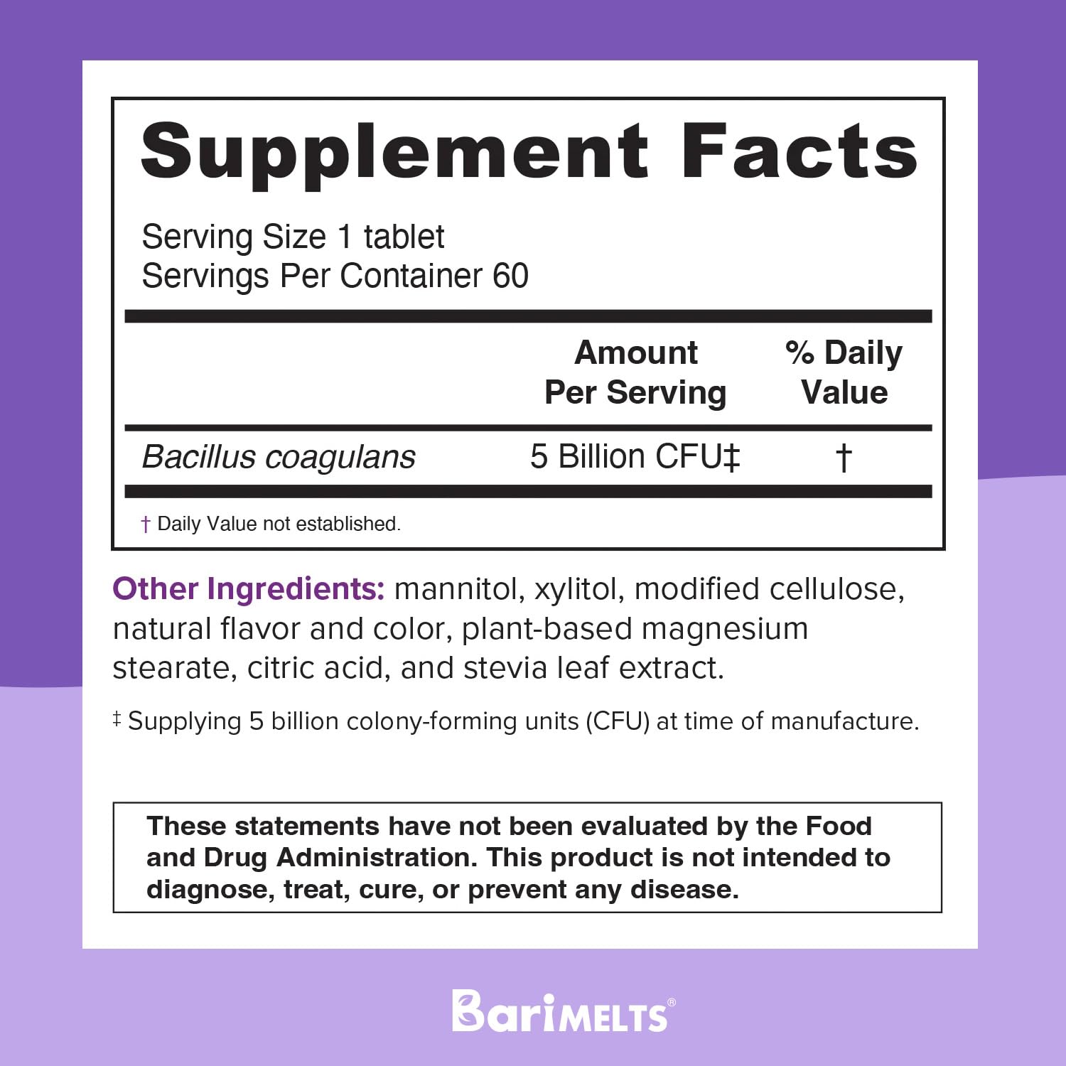 BariMelts Probiotic - 2 Month Supply (60 Fast-Dissolving Tablets) - Post-Op Bariatric Probiotics for Digestive Health? - Image 5