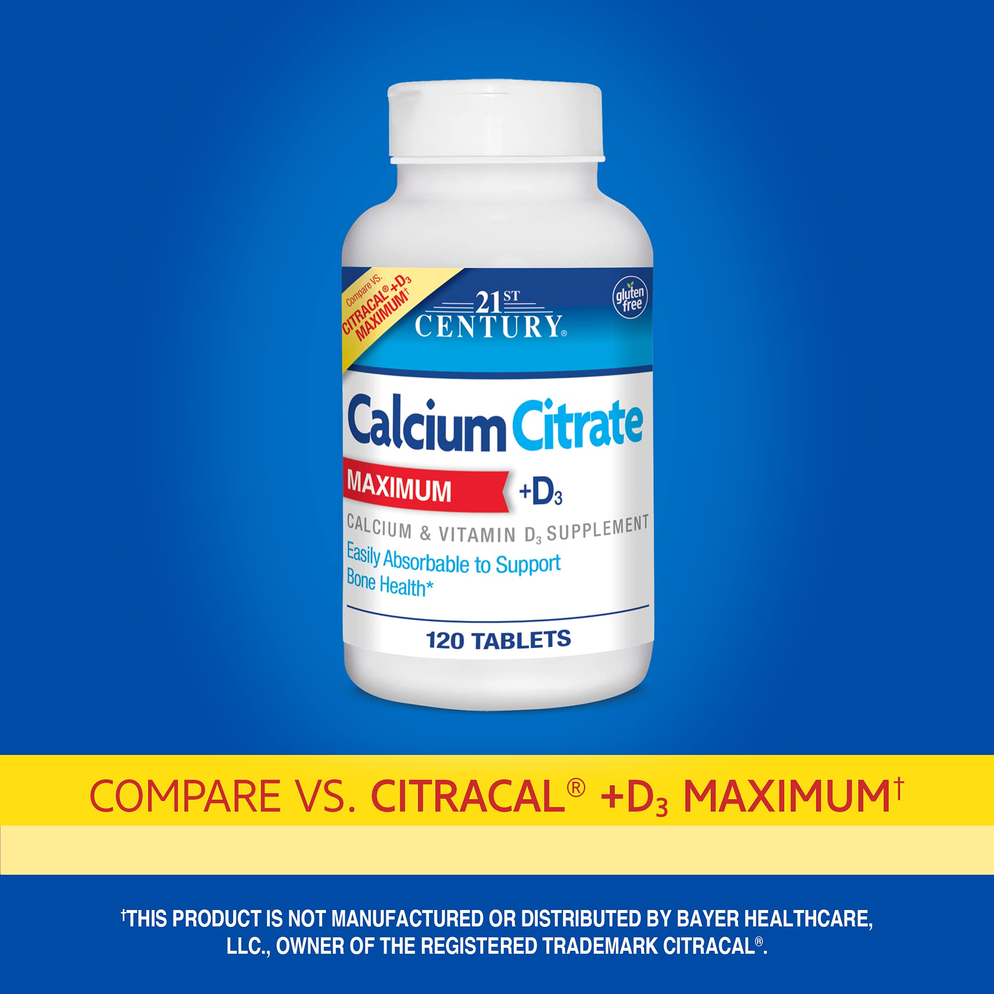 21st Century Vitamins Calcium Citrate Plus D3 Maximum Tablets, 400 Count - Image 2