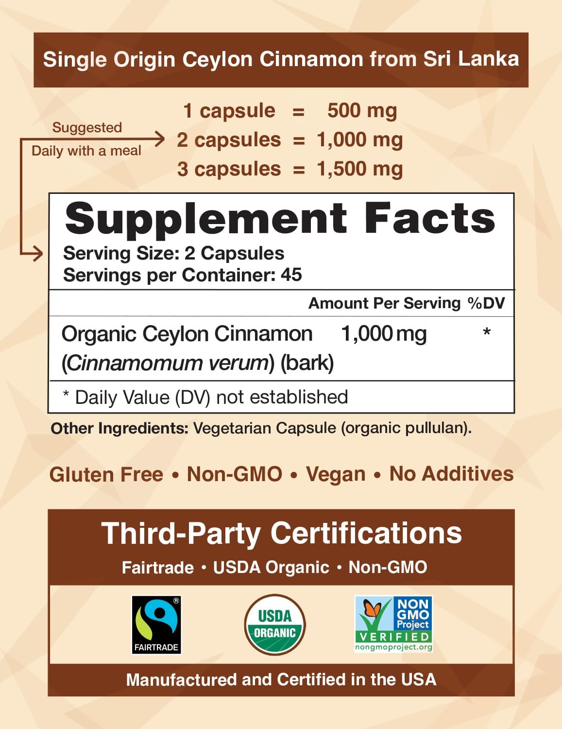 Ceylon Cinnamon Shop Organic Ceylon Cinnamon (100% Certified) Supplement, 90 Capsules - Image 4