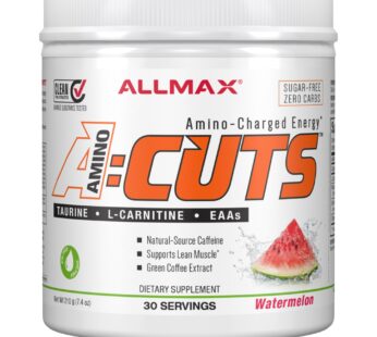 ALLMAX Nutrition AMINOCUTS (ACUTS), Amino-Charged Energy Drink with Taurine, L-Carnitine, Green Coffee Bean Extract, Watermelon, 30 Servings