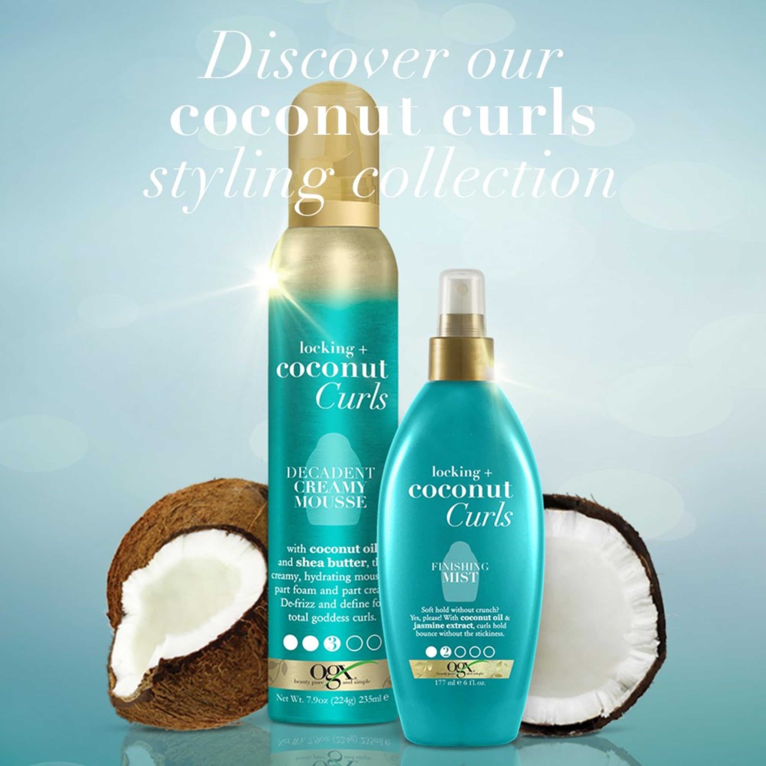 OGX Locking + Coconut Curls Finishing Mist, 6 Fl Oz - Image 2