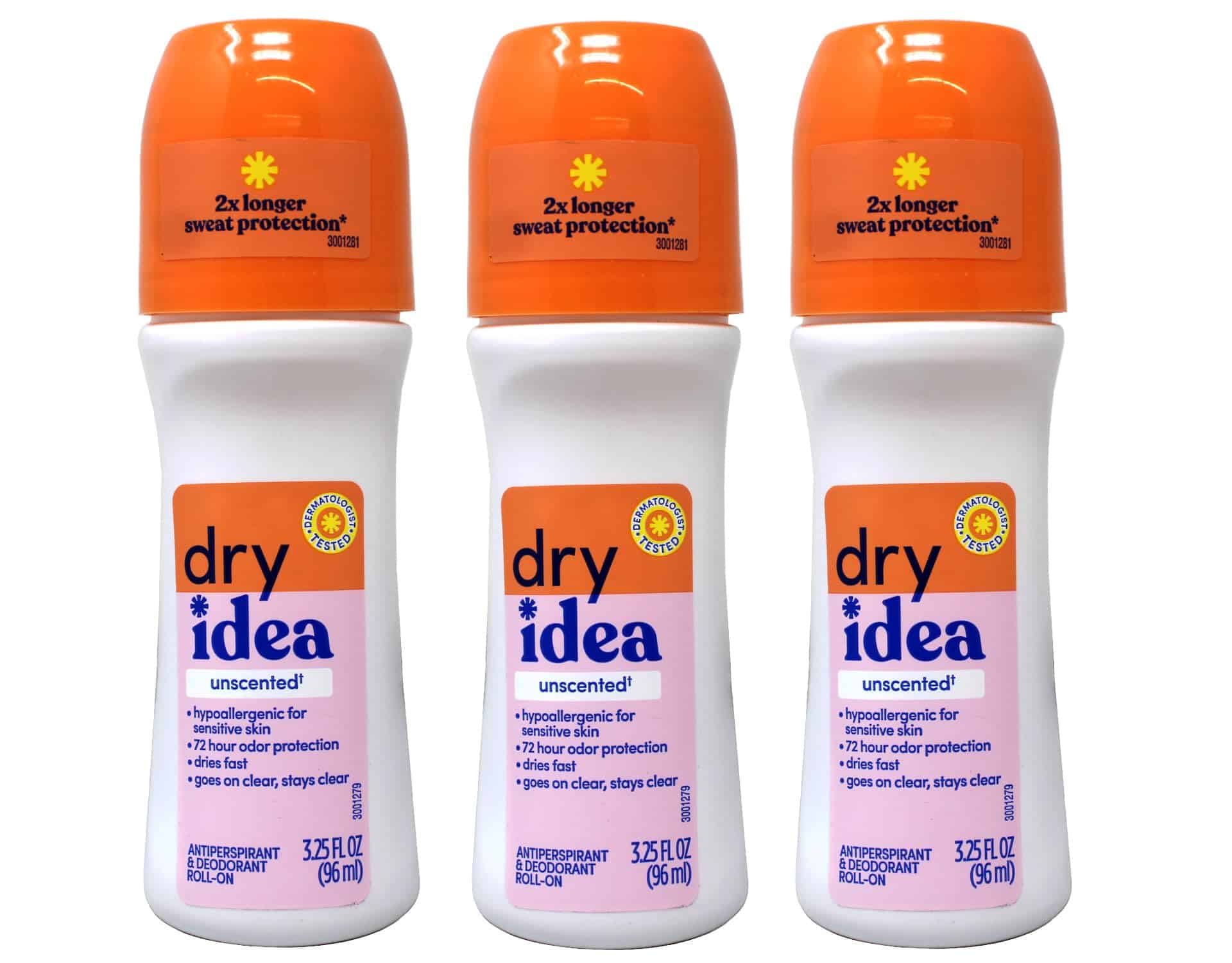 Dry Idea Anti-Perspirant Deodorant Roll-On Unscented, 3.25 Fl Oz (Pack of 3) - Image 7