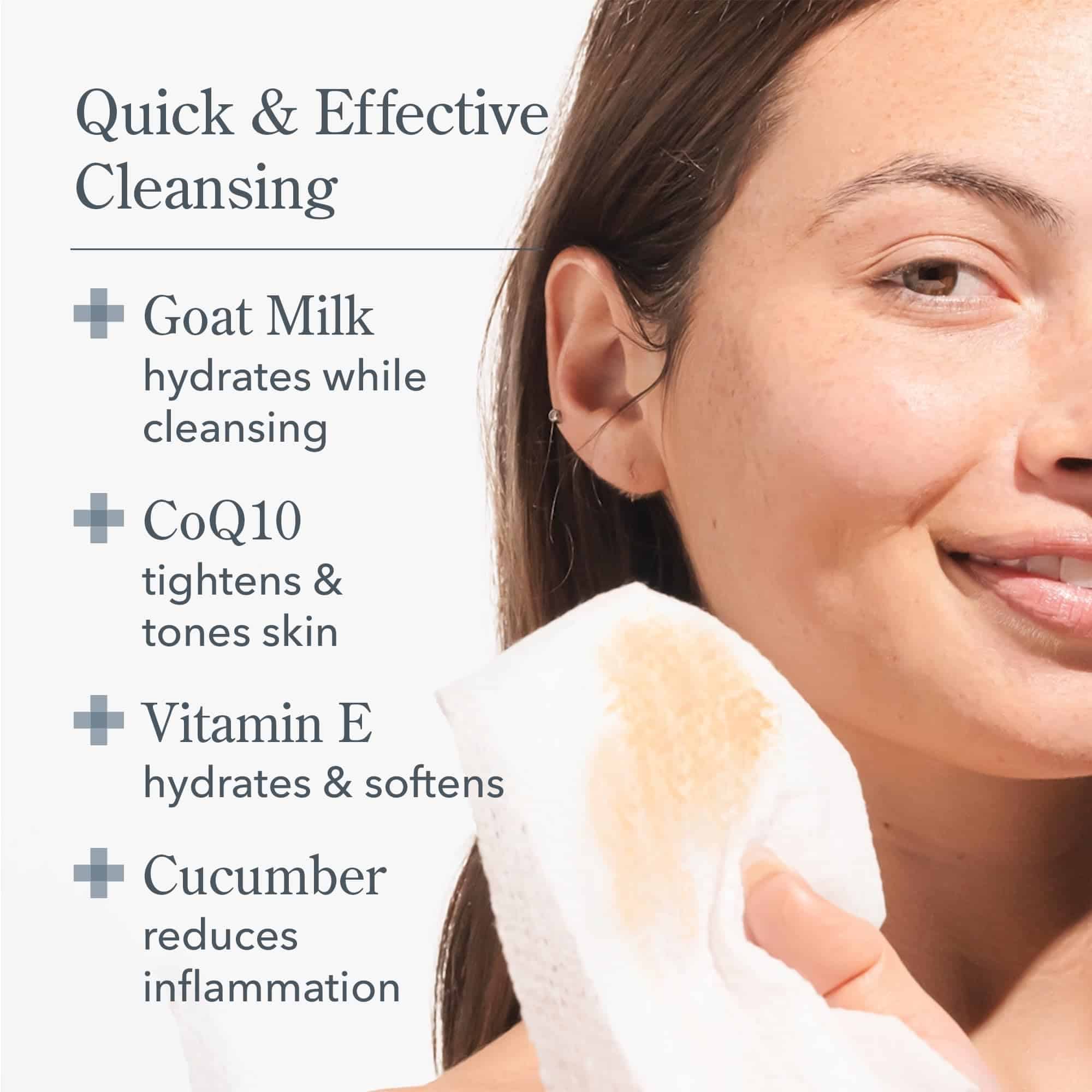 Beekman 1802 GOAT Milk Face Wipes, 30 Count, Skin Cleaning Wipe - Image 3