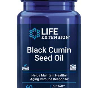 Life Extension Black Cumin Seed Oil, black cumin, immune health support, whole-body health, healthy aging, gluten free, non-GMO, 60 softgels