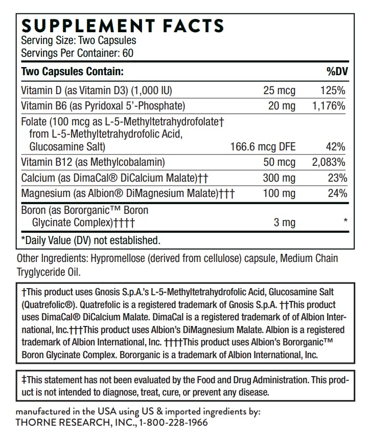 THORNE Advanced Bone Support? - (Formerly Oscap) - Bone Health Supplement with Calcium and Vitamin D - 120 Capsules - Image 2