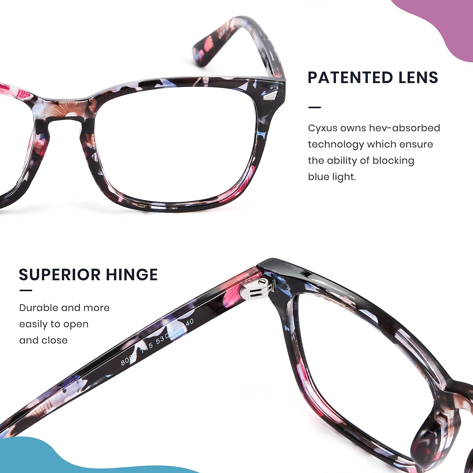 Cyxus Blue Light Glasses Computer Glasses UV Blocking Filter Eyeglasses Frame - Image 5