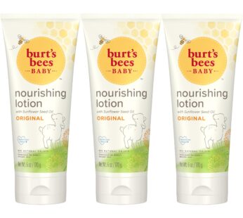 Burt’s Bees Baby Nourishing Lotion, Original Scent Baby Lotion – 6 Ounce Tube – Pack of 3