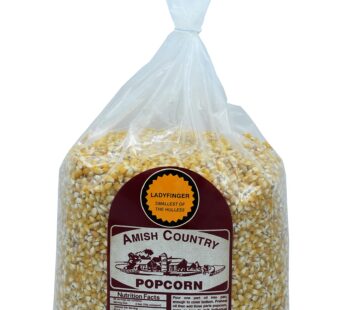 Amish Country Popcorn | 6 lb Bag | Ladyfinger Popcorn Kernels | Old Fashioned, Non-GMO and Gluten Free (Ladyfinger – 6 lb Bag)