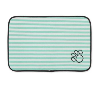 Bone Dry Machine Washable, Ultra Absorbent Pet Mat, 12×18″, Green Stripe