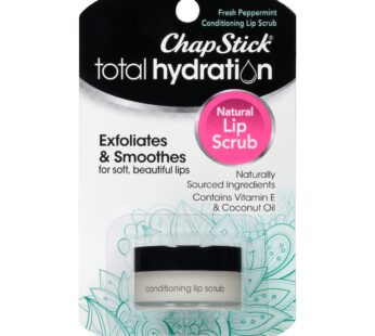 ChapStick Total Hydration Conditioning Lip Scrub Fresh Peppermint, Lip Exfoliator – 0.27 Oz