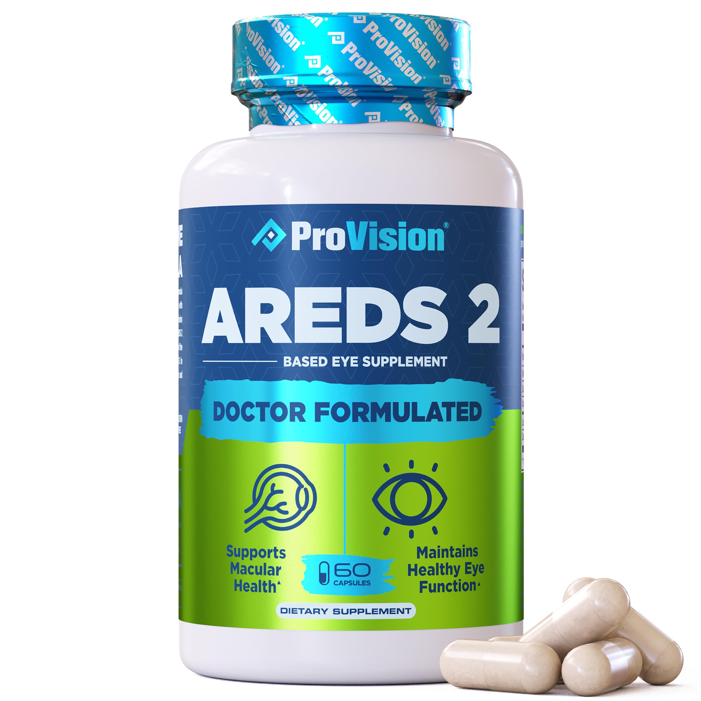 Provision AREDS 2 Eye Vitamins - Enhance Vision Supplements - Lutein Zeaxanthin Vision Complex - 60 Eye Supplement Capsules