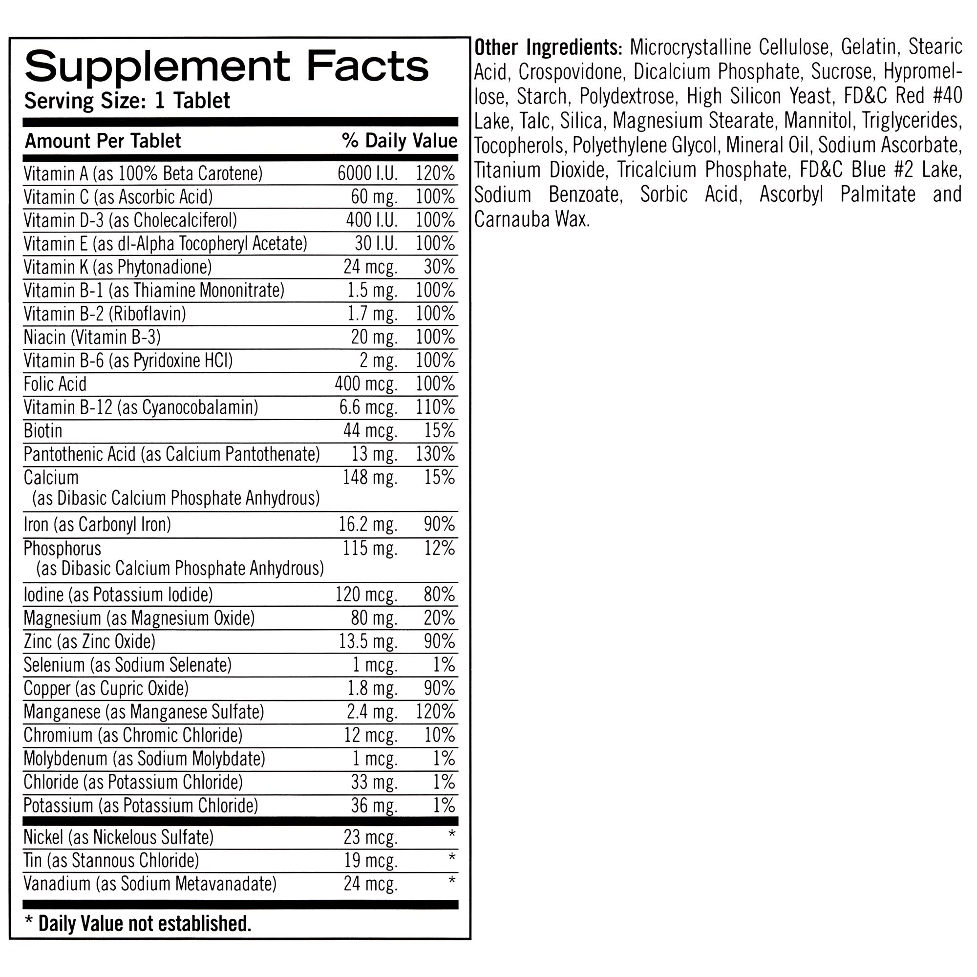 Geritol Multi-Vitamin Nutritional Support Tablets, Balance of 26 Essential Vitamins and Minerals, 100 Count (Pack of 2) - Image 2