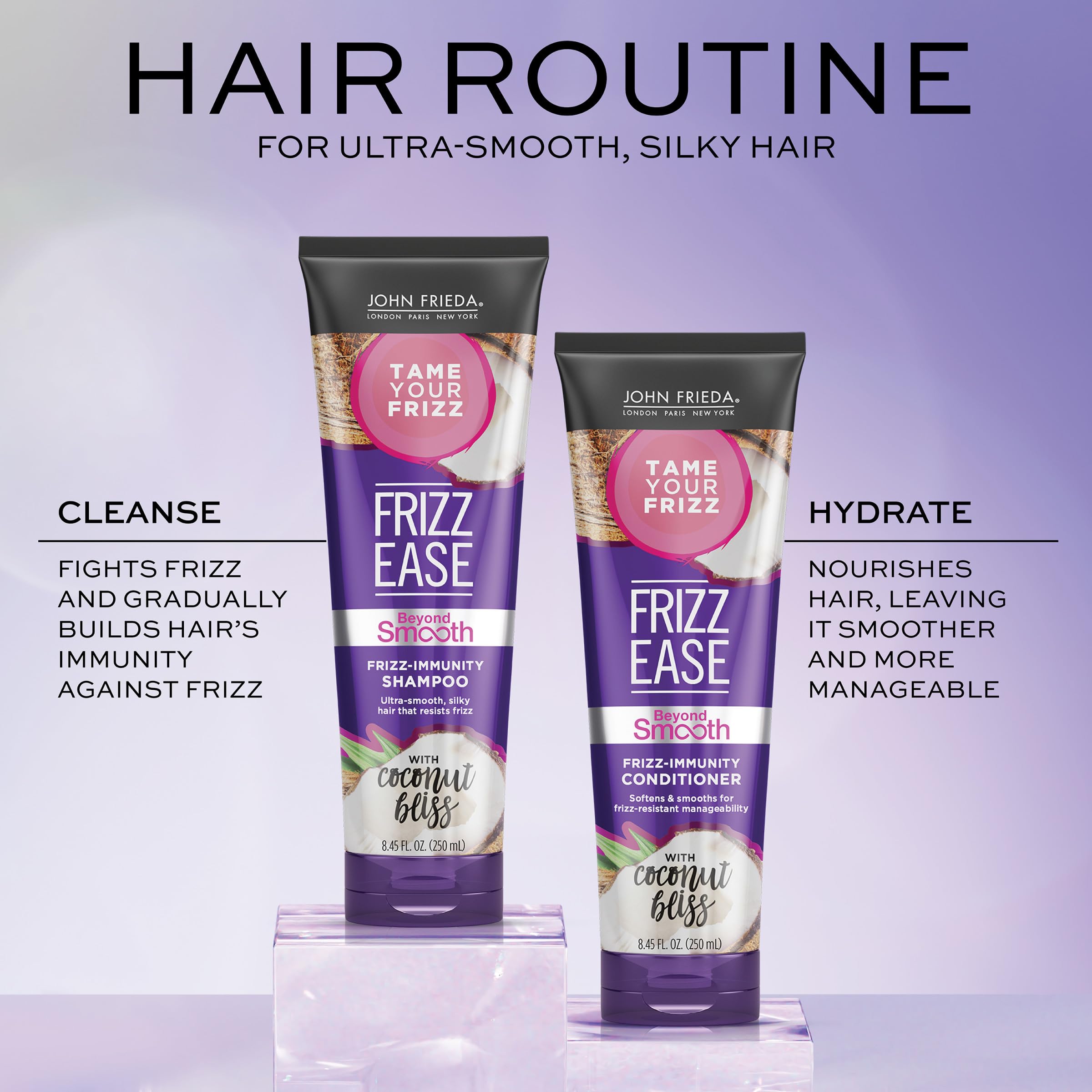 John Frieda Frizz Ease Beyond Smooth Bundle: Frizz Immunity Shampoo & Conditioner, 8.45 Ounce Each - Image 4