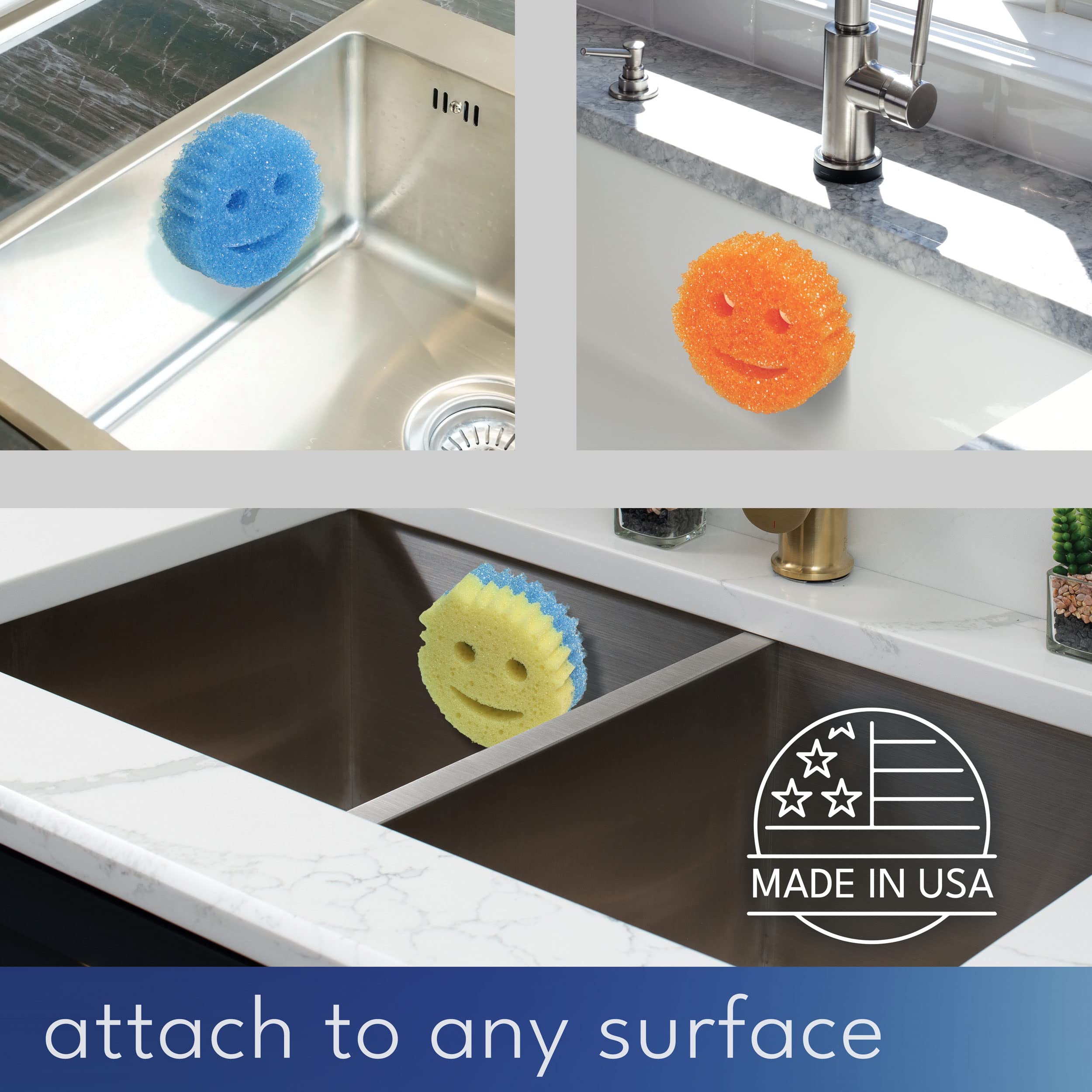 Storage Theory Suction Cup Sponge Holder - Kitchen Sink Organizer for Smiley Face Sponges (White, 1 Pack) - Kitchen Scrubber Holder - Image 4