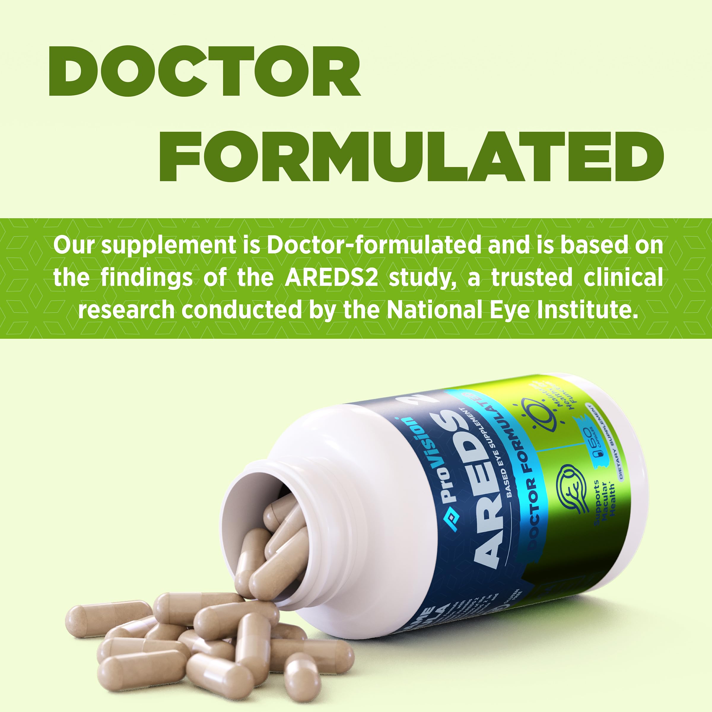 Provision AREDS 2 Eye Vitamins - Enhance Vision Supplements - Lutein Zeaxanthin Vision Complex - 60 Eye Supplement Capsules - Image 3