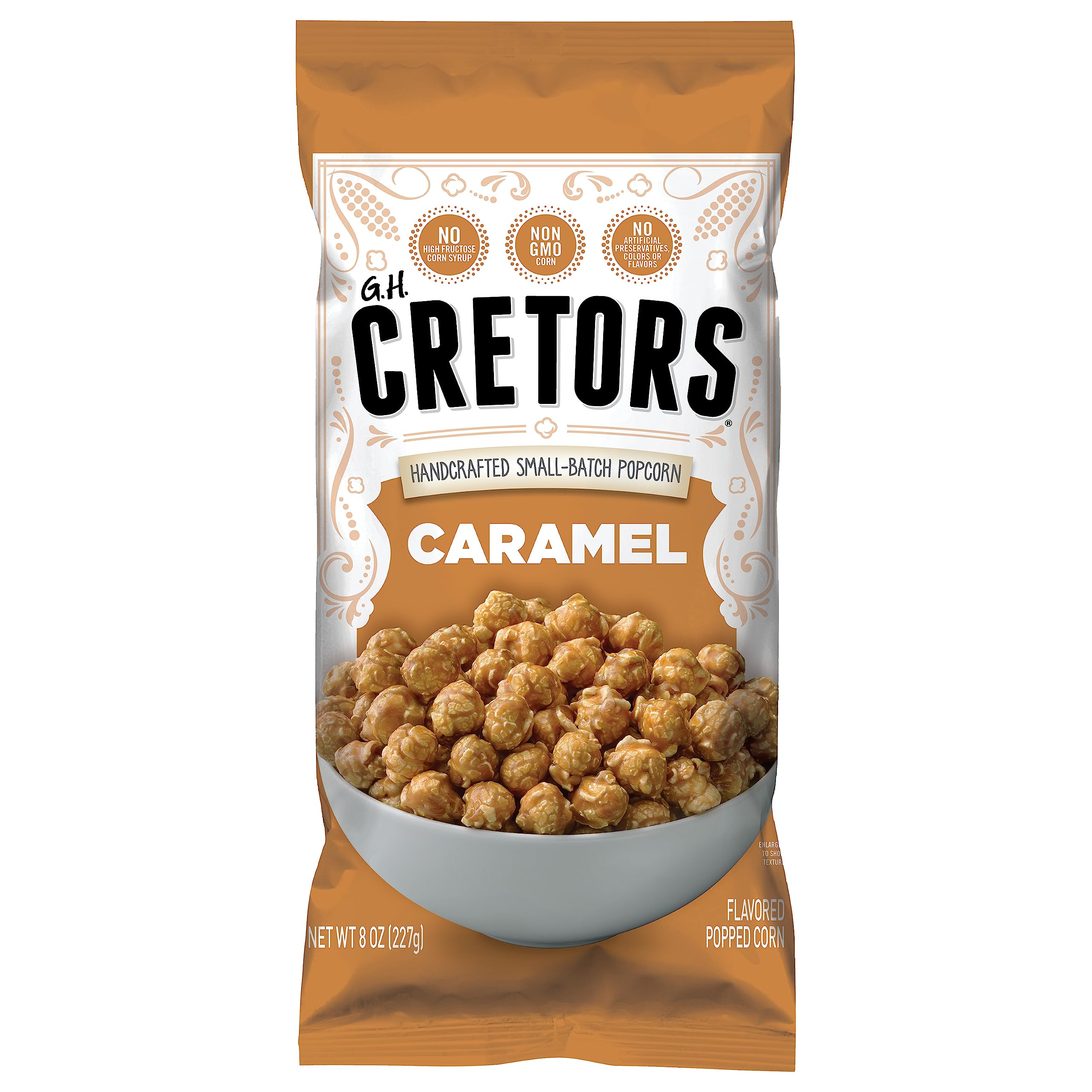 G.H. Cretors, Caramel Flavor Popcorn Single Bag 8.0 Oz