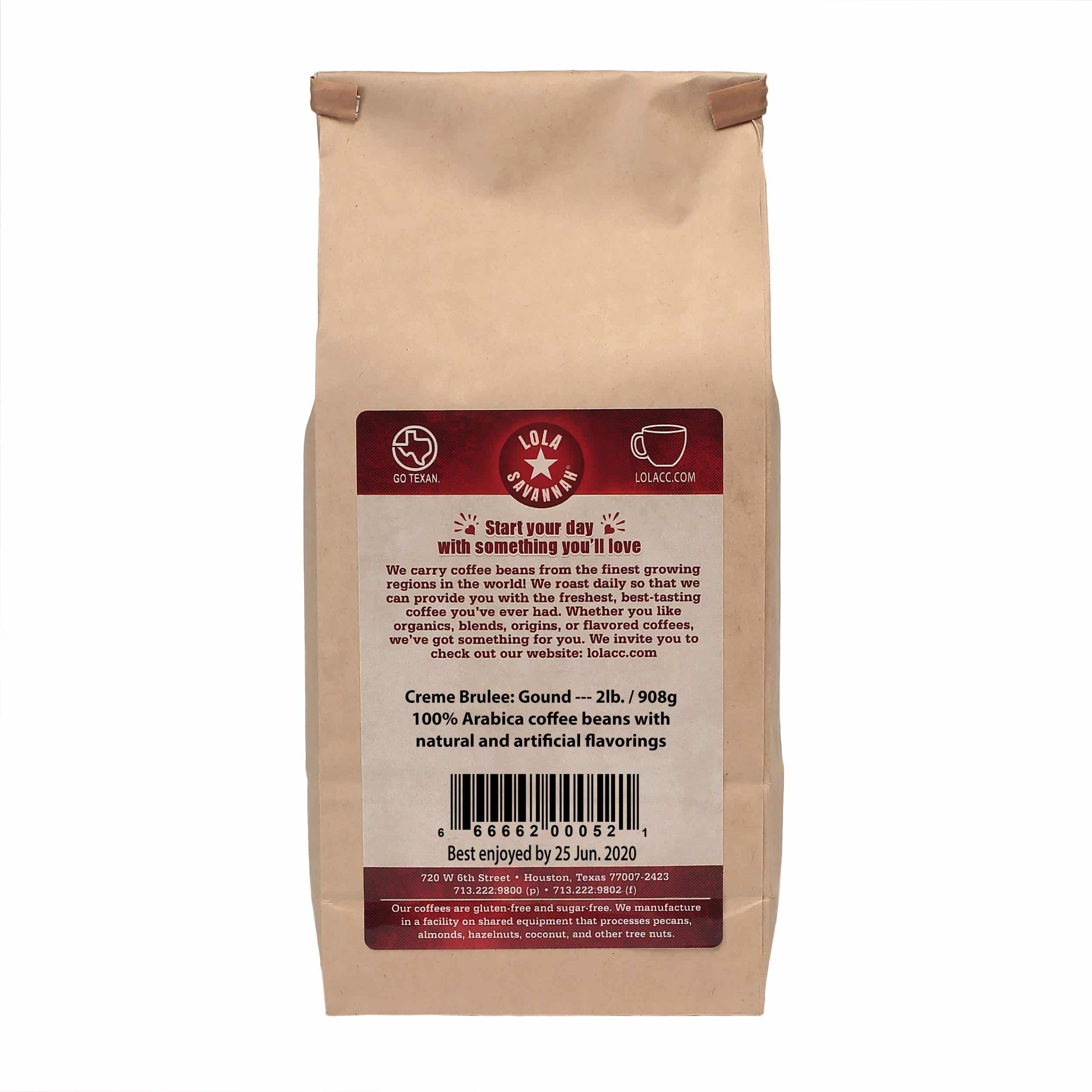 Lola Savannah Cr?me Brul?e Ground Caffeinated Coffee, 2lb - Image 3