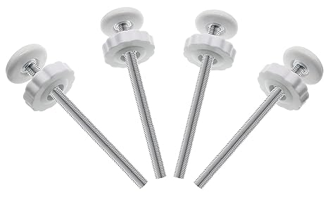 4Pcs Universal Baby Gate Threaded Spindle Rod, M8 (8mm) Replacement Bolt Part for Pet Pressure Mounted Safety Gates, Extra Long Baby Tension Gate Extender (White)