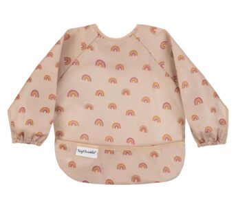 Tiny Twinkle Long Sleeve Bib for Babies & Toddlers | Waterproof Smock Bib for Eating | Machine Washable & Mess-Proof Feeding Essentials | Newborn Shower Gift (Hearts, 6?24M)