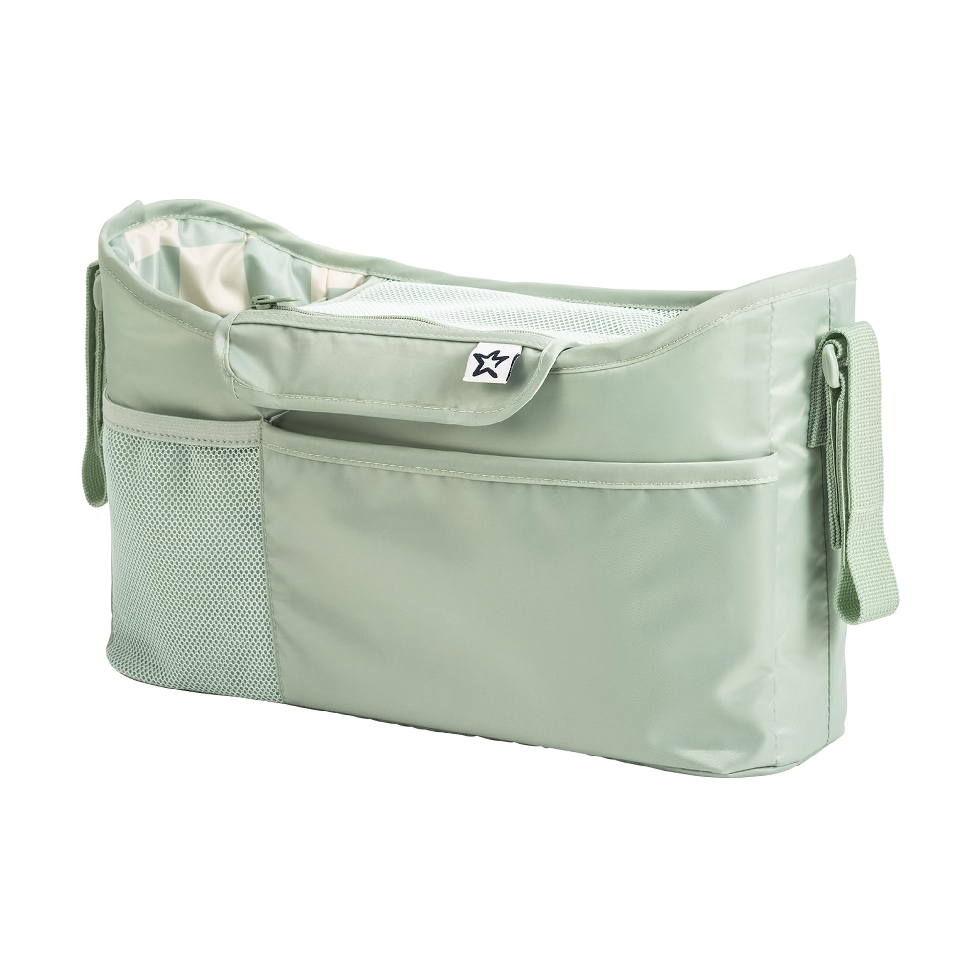 Tiny Twinkle Universal Stroller Organizer with Adjustable Strap - Waterproof Caddy Fits Baby Jogger, Nuna, Graco, Donna and Bugaboo Stroller | Sage Checkers - Image 2