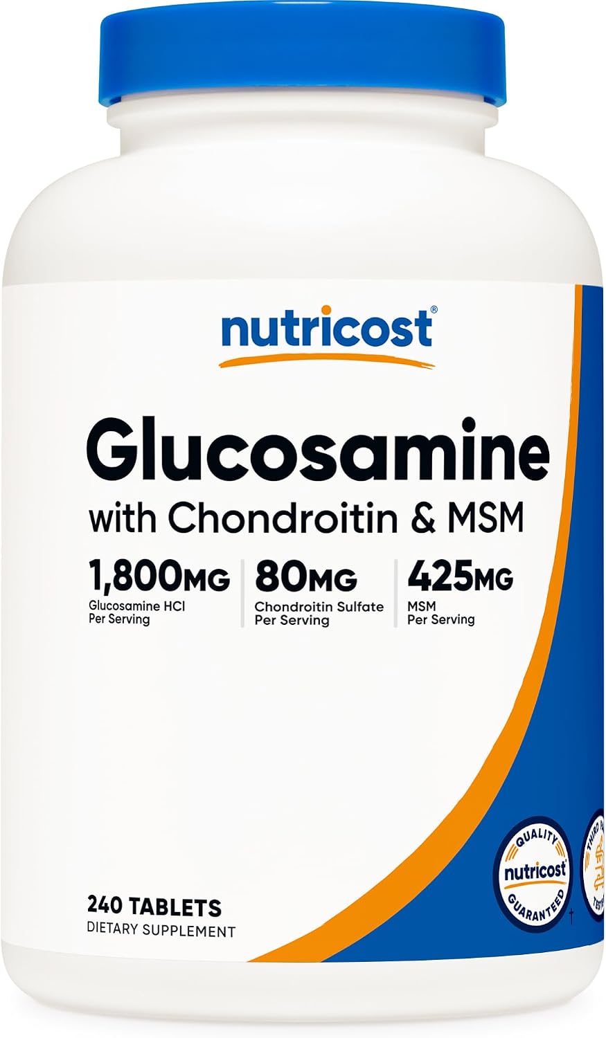 Nutricost Glucosamine 1800mg with Chondroitin & MSM, 240 Tablets, GMO-Free