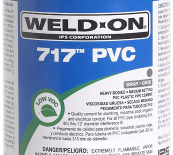 Weldon 1681-4113 10148 1 Pint 717 PVC Cement, Gray